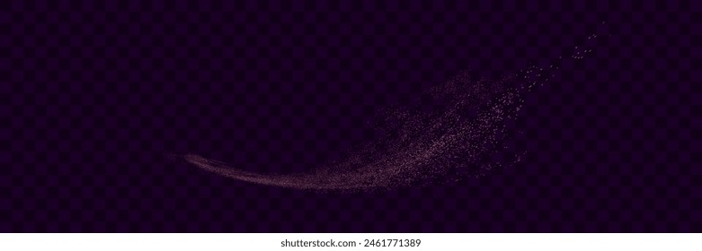 Bright shiny dust particles design elements with golden glitter on transparent background. Design for Happy New Year and Merry Christmas greeting cards for vector illustration.	