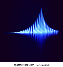 Bright shiny music equalizer. Extraterrestrial abstract waves.