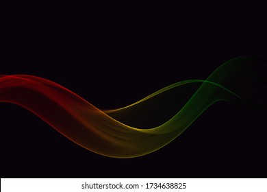 Bright shiny smooth wave on a black background.