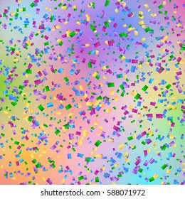 Bright shiny sparkling background with colorful confetti particles
