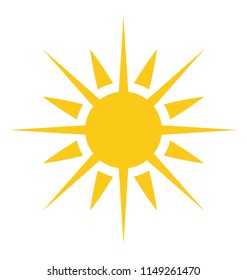 
A bright shiny sun with emerging rays, sun  rays icon 

