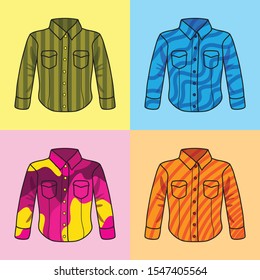 Bright shirts for all occasions. Set of clothes
Set of multi-colored shirts. Variegated clothes. The choice of colors. Striped clothes.