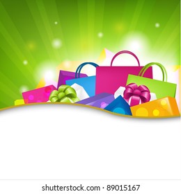 Bright Shopping Background, Vector Illustration