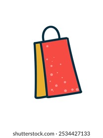 Bright shopping bag, vector illustration for discount promotions