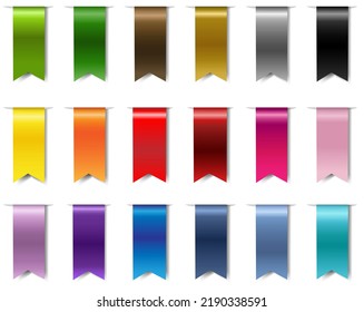 Cintas De Seda Luminosas Gran Conjunto Con Mash Gradiente, Ilustración Vectorial