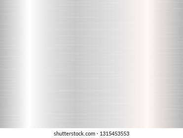 Bright silver background with metal texture. Vector illustration with light effect.