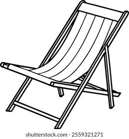 Bright and Simple Beach Chair Design Vector Illustration