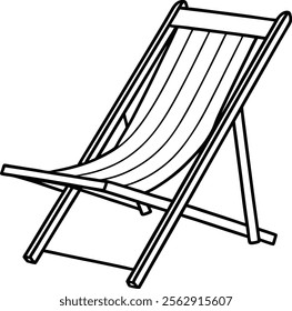 Bright and Simple Beach Chair Design Vector Illustration