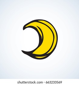Bright simple cute shape. Fiery element form template on white backdrop. Freehand linear black ink hand drawn picture emblem sketchy in art retro scribble style pen on paper with copyspace for text