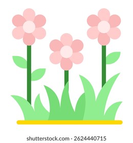 Bright and simple floral illustration suitable for web, nursery decor, or children's content.