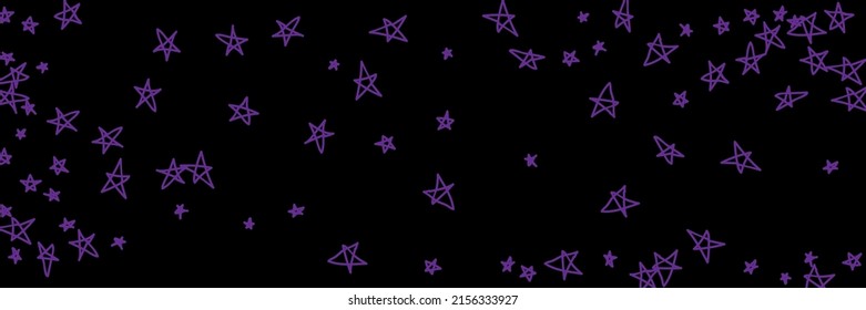 Bright Simple Lavender Pink Dark Stars Sky Handdrawn Illustration. Violet Night Emo Black Chaotic Art Handdrawn Stars. Stars Sky Vibrant Vivid Childish Kids Naive Purple Stars Wallpaper.