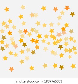 Bright Simple Modern Design Backdrop. Rich Golden Pastel Bohemian Shiny Gold Yellow Christmas Stars Texture Illustration. Party Sky Seamless Vector. Magic Holiday Modern Night Background.