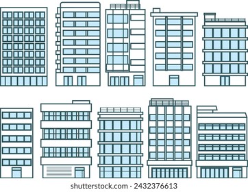 Fondo del paisaje urbano simple brillante. Edificios comerciales públicos en el paisaje urbano. Paisaje de la ciudad y calle. arquitectura moderna. ilustración vectorial
