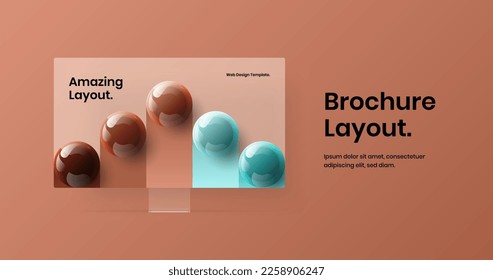 Diseño de sitio brillante concepto vectorial. Limpiar el diseño de presentación de simulación de la pantalla del equipo.