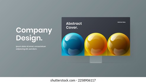 Diseño vectorial de diseño de pantalla de sitio brillante. Un monitor de computadora minimalista se burla del concepto de banner web.