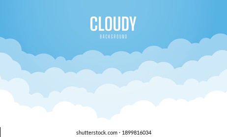 Bright sky background with cloudy. Beautiful and Simple Blue Sky Vector Design