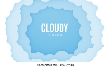 El fondo del cielo brillante con nubes. Diseño de vectores de cielo azul simple y bonito