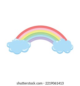 bright sky and filled with colorful rainbows