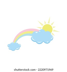 bright sky and filled with colorful rainbows