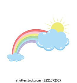 bright sky and filled with colorful rainbows