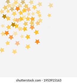 Bright Sky Seamless Vector. Christmas Magic Original Night Background. Party Holiday Geometrical Shape Backdrop. Golden Luxury Bohemian Orange Yellow Rich Gold Simple Stars Texture Illustration.