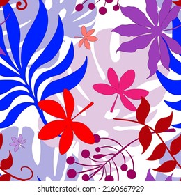 Bright small vector flowers seamless pattern.