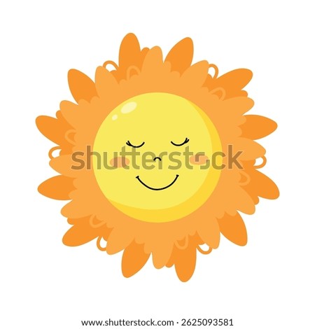 Bright smiling sun with rays shining in a cheerful illustration perfect for summer-themed designs, children's artwork, or sunny day activities