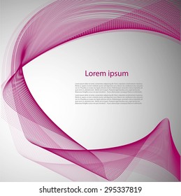 Bright smooth lines on gray background with text