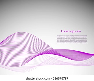 Bright smooth lines on gray background