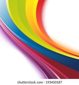 Bright Smooth Rainbow Colorful Festive Events Swoosh Waves Template. Vector Illustration