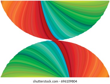 bright smooth vector colorful curves isolated on white background