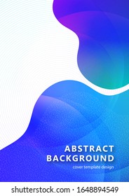 Bright smooth wavy shapes, transparency, many particles. Corporate design template, digital curve, presentation element, banner design. Vector illustration