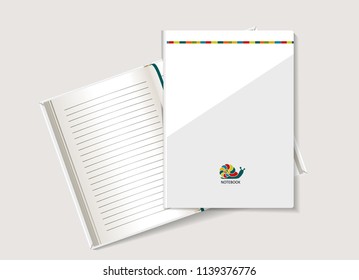 Bright snail. The form for a notebook, the daily log. Corporate identity. Vector.