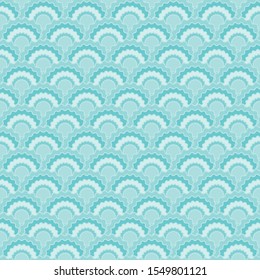 Bright snake skin scales squama background, vector seamless fabric pattern, tiled textile print. Typical japanese squama scales seamless arc tiles background. Fish skin pattern.