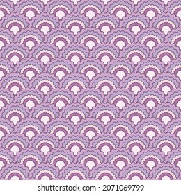 Bright snake skin scales squama background, vector seamless fabric pattern, tiled textile print. Classic chinese squama scales seamless arc tiles graphics. Fish skin pattern.