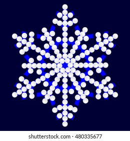 Bright snowflake with pearls, vector illustration