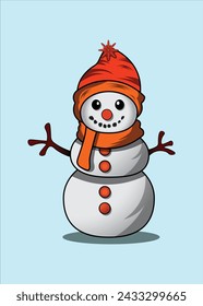 bright snowmen around gifts on christmas day
