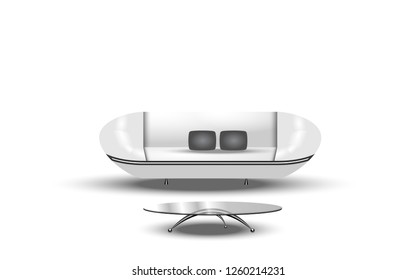 
Bright sofa and coffee table on a white background vector