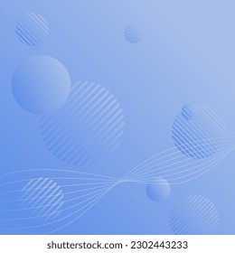 Bright soft Blue Bubbles Circle Background, Gradient