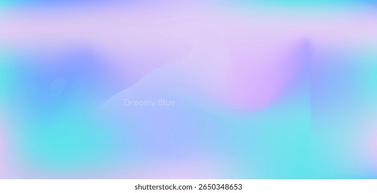 Bright soft dreamy vector lilac violet and cyan blue mesh gradient background. Abstract fuzz vibrant wavy mixed purple and turquoise backdrop for technology business banner design, calm dream concept