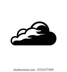 Icono de nube brillante y de bordes suaves con curvas suaves y transparencia limpia para un uso de diseño versátil.