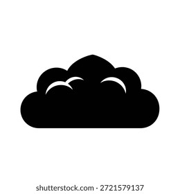 Icono de nube brillante y de bordes suaves con curvas suaves y diseño limpio para uso digital.
