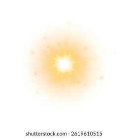 
Éclat solaire lumineux PNG Jaune explosion de lumière flash magique avec de la poussière scintillante pour la conception et l'illustration