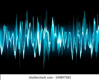 Bright sound wave on a dark blue background. EPS 10 vector file included