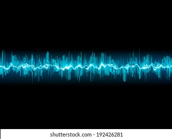 Bright sound wave on a dark blue background. EPS 10 vector file included