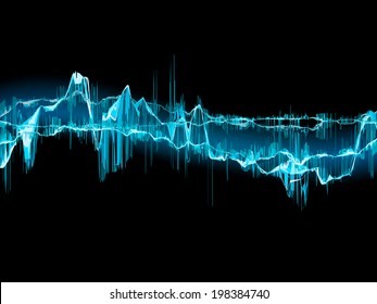Bright sound wave on a dark blue background. EPS 10 vector file included