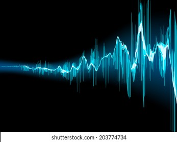 Bright sound wave on a dark blue background. EPS 10 vector file included