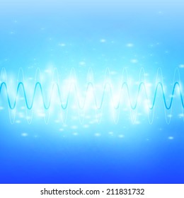Bright Sound Waves Background. Vector Illustration