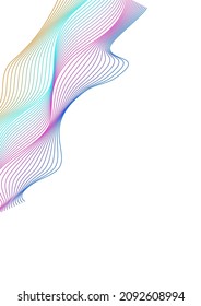 Bright Soundwave Background White Vector. Decorative Backdrop. Colorful Blend Dynamic. Wave Cycle Texture. Rainbow Infinity Ribbon.