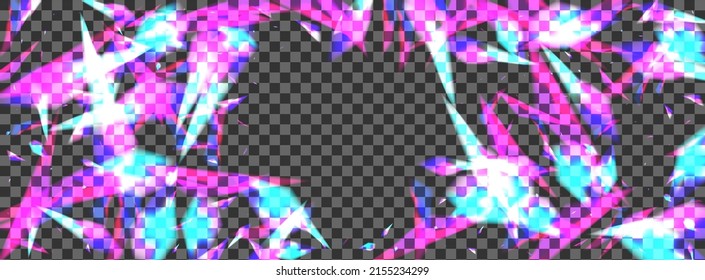 Bright Spark Background Transparent Vector. Flare Year Card. Glow Gradient Template. Violet New. Confetti Party Texture.